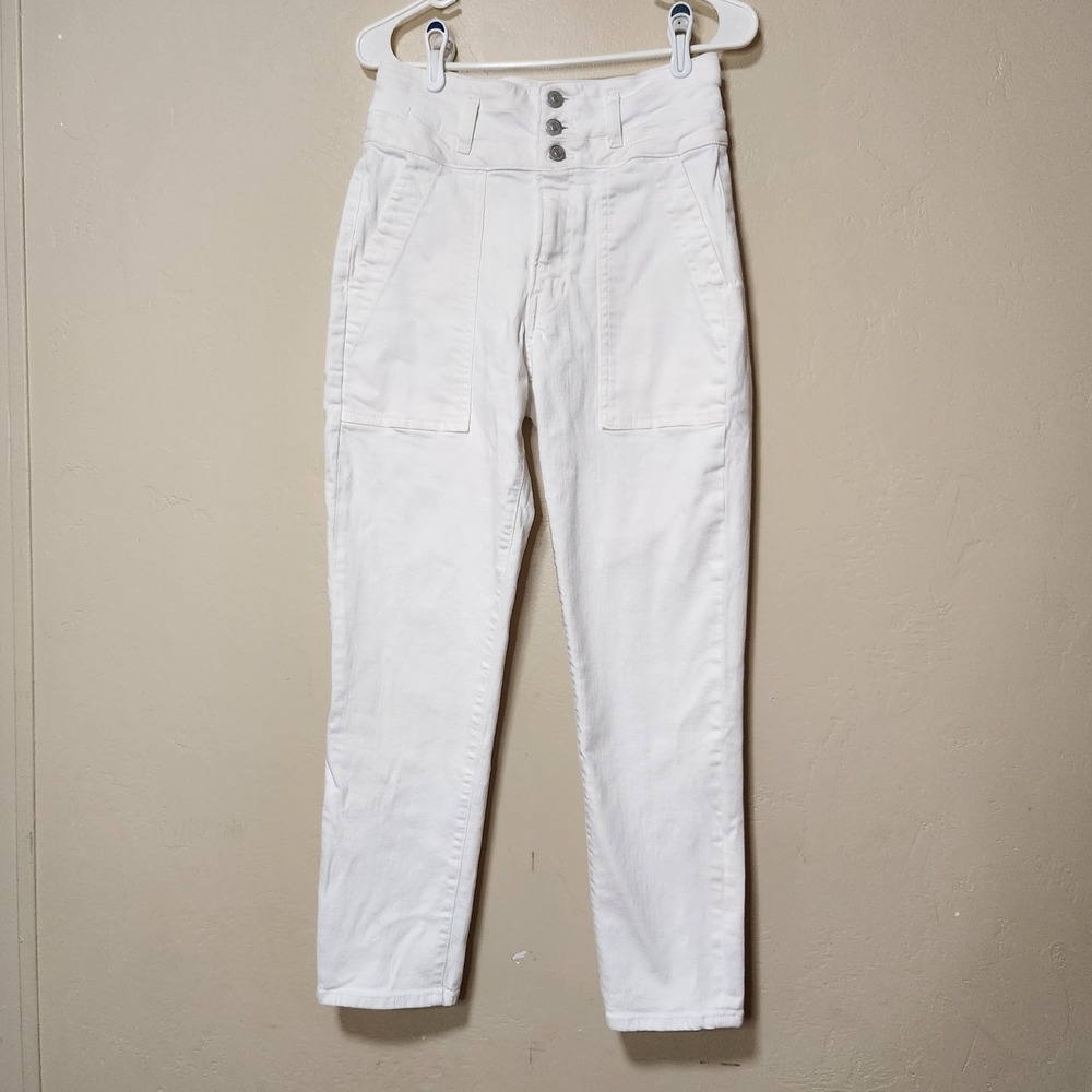 Veronica Beard White Button Fly Skinny Jean Size 28‎